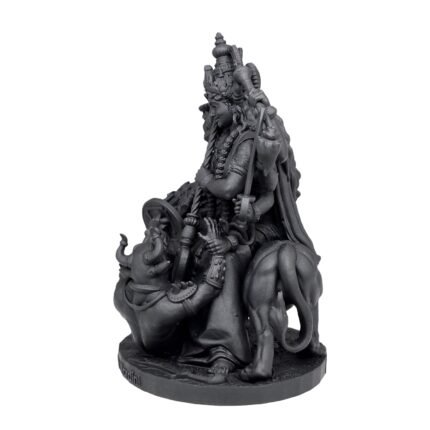 Maa Durga Idol Mahishasura Mardini UV Resin Black 8.2 cm Gallery Angle View