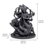 Maa Durga Idol Mahishasura Mardini Black UV Resin 8.2 cm Size Dimension View