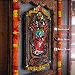 Maa Durga Murti Mahisasur Mardini Terracotta Wall Hanging Idol 9.5 Inch - Close-Up Detail View