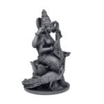 Maa Saraswati Idol Black UV Resin 8 cm Sitting Pose Abhaya Mudra Alternate Gallery View