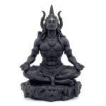 Mahayogi Shiva Idol Black UV Resin 8.89 cm Tall Adiyogi Shiv Statue in Dhyan Mudra Meditation Pose