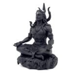 Mahayogi Shiva Idol Black UV Resin 8.89 cm Adiyogi Shiv Statue Alternate Angle View