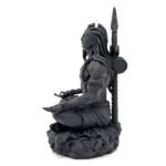 Mahayogi Shiva Idol Black UV Resin 8.89 cm Adiyogi Shiv Statue Side Angle View