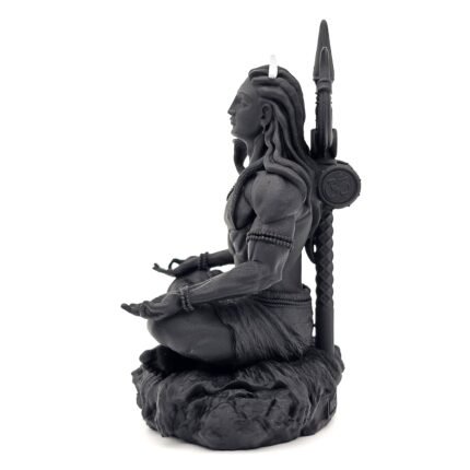 Mahayogi Shiva Idol Black UV Resin 8.89 cm Adiyogi Shiv Statue Side Angle View