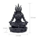 Mahayogi Shiva Idol Black UV Resin 8.89 cm Adiyogi Shiv Statue Full Front View