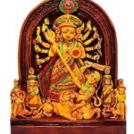 Mahishasuramardini Handplanted Terracotta Maa Durga Idol for Home Temple Decor