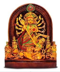Mahishasuramardini Handplanted Terracotta Maa Durga Idol for Home Temple Decor