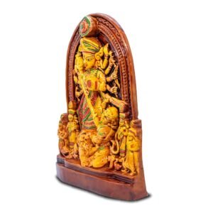 Mahishasuramardini Handplanted Terracotta Maa Durga Idol Back View