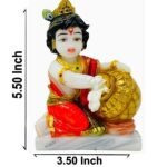 Size Chart and Dimensions for 5.5 Inch Marble Dust Bal Krishna Laddu Gopal Idol