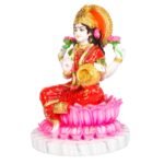 Side profile view of 13 Inch Multicolor Marble Dust Goddess Maa Laxmi Idol