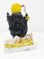 Back view of 7 Inch Marble Dust Kali Mata Idol showing reverse side structure and finish