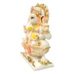 Size and dimensions measurement guide for Marble Dust Lotus Ganesh Idol