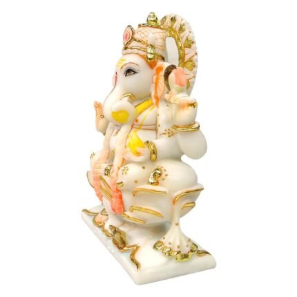 Size and dimensions measurement guide for Marble Dust Lotus Ganesh Idol