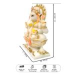 Marble dust lotus Ganesh idol hand painted idol for home mandir