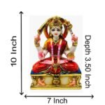 Size Chart and Dimensions for 10 Inch Marble Dust Mata Santoshi Idol showing 10 Inch Height and 3.5 Inch Depth