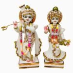 9 Inch Marble Dust Radha Krishna Idol Radhey Shyam Statue