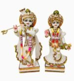 9 Inch Marble Dust Radha Krishna Idol Radhey Shyam Statue