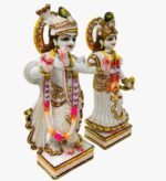 9 Inch Marble Dust Radha Krishna Idol Radhey Shyam Statue for Home Temple