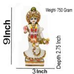 9 Inch Marble Dust Radha Krishna Statue Weight and Size Reference