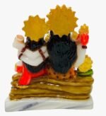 Back view of 5.5 Inch Marble Dust Shiv Parivar Idol showing rear details