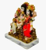 Side profile view of 5.5 Inch Marble Dust Shiv Parivar Idol