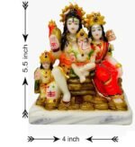 Size Chart and Dimensions for 5.5 Inch Marble Dust Shiv Parivar Idol