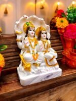 Statue of Lord Vishnu and Goddess Lakshmi Side Angle View