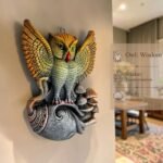 Owl Terracotta Wall Décor Hanging 8 Inch - Detailed Craftsmanship and Design View