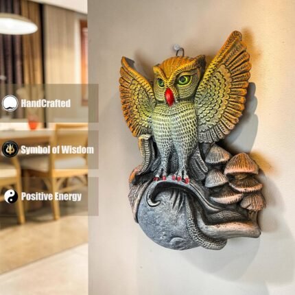 Owl Terracotta Wall Décor Hanging 8 Inch - Side Angle and Thickness Detail