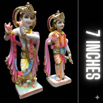Size and feature banner for Bal Roop Lord Krishna idol with cow handmade clay statue