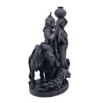 Radha Krishna Murti Black UV Resin 10.16 cm Back View Divine Couple Idol