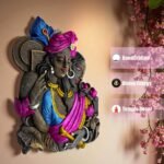 Radha Krishna Wall Hanging Terracotta 10.5 Inch - Close-Up Detail View