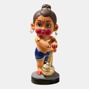 Rainbow Feathers Bal Krishna Handmade Clay Figurine Back View