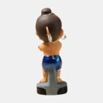 Rainbow Feathers Bal Hanuman Handmade Clay Figurine Back View