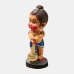 Rainbow Feathers Bal Hanuman Handmade Clay Figurine Front View