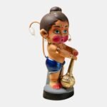 Rainbow Feathers Bal Hanuman Handmade Clay Figurine Side View