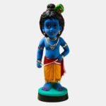 Rainbow Feathers Bal Krishna Handmade Clay Figurine