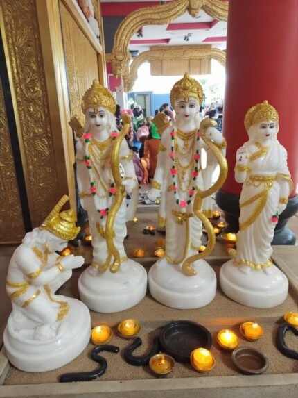 Ram Darbar Murti in Marble Dust for Home Temple Puja Room