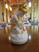 Side Profile View of Marble Dust Ram Darbar Murti for Home Temple