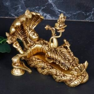 Ranganatha Swamy Vishnu Resting On Sheshnag 7.5 Inch Brass Statue