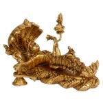 Ranganatha Swamy Vishnu Resting On Sheshnag 7.5 Inch Brass Statue Front View