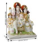 Shiv Parivar Marble Idol Dimensions and Side Profile View for Home Temple