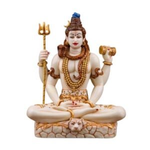 Shiv ji Murti Lord Shiva Statue Marble Dust 9 Inch for Home Temple