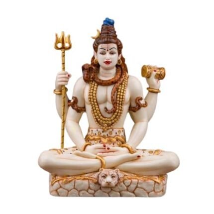 Shiv ji Murti Lord Shiva Statue Marble Dust 9 Inch for Home Temple