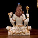 Back View of 9 Inch Lord Shiva Marble Dust Statue showing hair and Trishul details