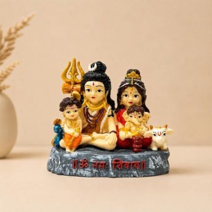 Shiva Parivar for Car Dashboard Multi Angle View Shiv Family Idol Showpiece