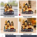 Shiva Parivar for Car Dashboard Compact Size Golden Idol for Car Temple