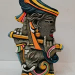 Shree Krishna on Airavat terracotta flower vase decorative showpiece measuring 27 cm for home decor