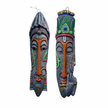 Terracotta Elegant Decorative Radha Krishna Wall Hanging 15 Inch - Divine Wall Art