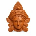 Terracotta Maa Durga Face Wall Hanging 15 Inch - Handcrafted Clay Wall Art